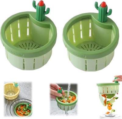 Sokmak Kitchen Sink Plastic Push Down Strainer(8 cm Set of 2)