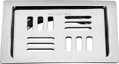 Cliquin Floor Stainless Steel Push Down Strainer(12.7 cm Set of 1)
