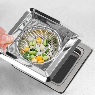 SSCUA Kitchen Sink Stainless Steel Push Down Strainer(11 cm Set of 1) deal from flipkart