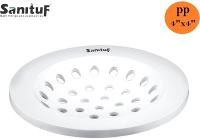 Sanituf Floor Plastic Push Down Strainer(10.16 cm Set of 1)