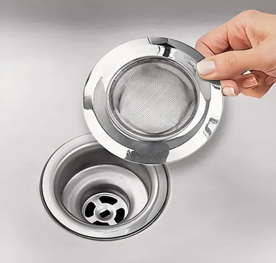 xicostore Kitchen Sink Stainless Steel Push Down Strainer(11 cm Set of 1)