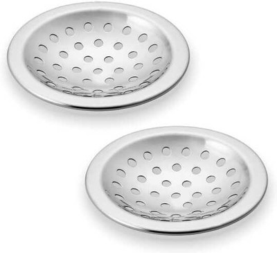 UNIKITCH Floor Stainless Steel Push Down Strainer(10.16 cm Set of 2)