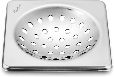 RUHE Floor Stainless Steel Push Down Strainer(12.7 cm Set of 1)