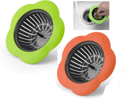 HARVA Kitchen Sink, Basin Plastic Push Down Strainer(7.5 cm Set of 2)