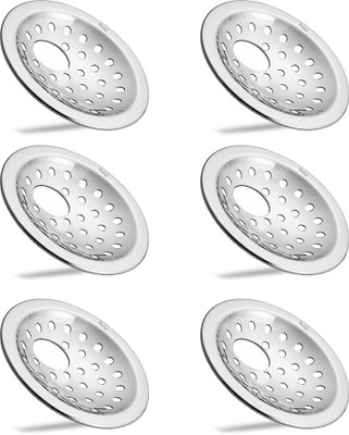 RUHE Floor Stainless Steel Push Down Strainer(12.7 cm Set of 6)