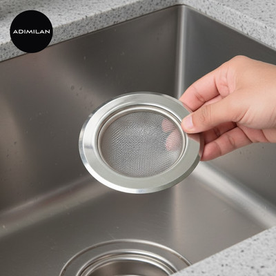 ADIMILAN Kitchen Sink Stainless Steel Push Down Strainer(6.5 cm Set of 1)