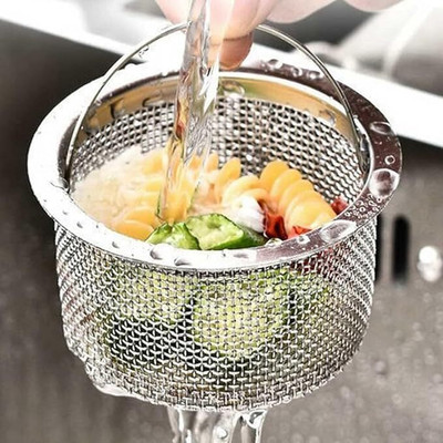 Jiyancreation Kitchen Sink Stainless Steel Push Down Strainer(11 cm Set of 1)