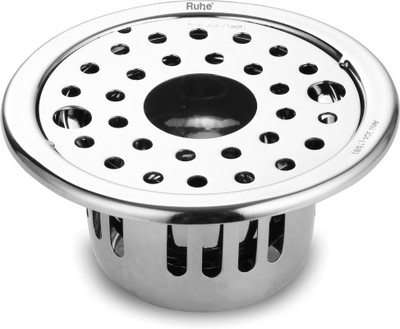 RUHE Floor Stainless Steel Push Down Strainer(14 cm Set of 1)