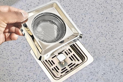 HALSEY Basin Stainless Steel Push Down Strainer(11 cm Set of 1) deal from flipkart