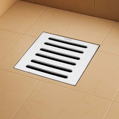 RUHE Floor Stainless Steel Push Down Strainer(7.5 cm Set of 1)