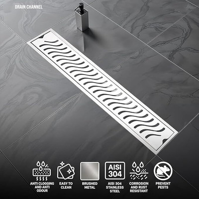 SMT Floor, Bathroom Sink Stainless Steel Push Down Strainer(45.7 cm Set of 1)