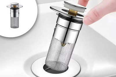 BIBCA Basin Stainless Steel Push Down Strainer(4 cm Set of 1)