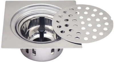 Viking Floor Stainless Steel Push Down Strainer(15 cm Set of 1)