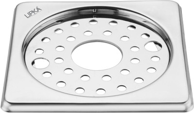 Lipka Floor Stainless Steel Push Down Strainer(15.2 cm Set of 2)