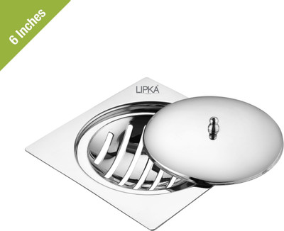 Lipka Floor Stainless Steel Push Down Strainer(15 cm Set of 1)