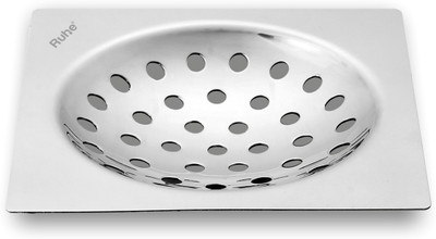 RUHE Floor Stainless Steel Push Down Strainer(12.7 cm Set of 1)