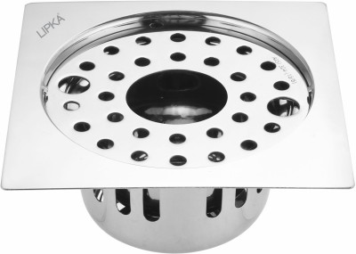 Lipka Floor Stainless Steel Push Down Strainer(12.7 cm Set of 1)