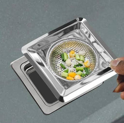 Dewdrops Kitchen Sink Stainless Steel Push Down Strainer(6.5 cm Set of 1)