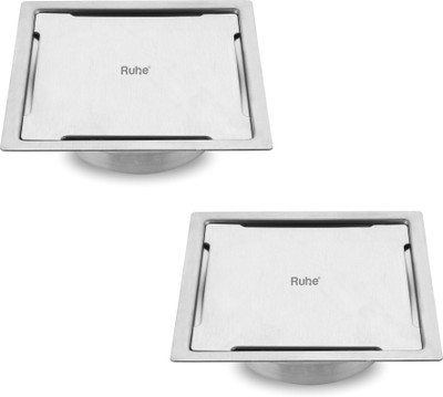 RUHE Floor Stainless Steel Push Down Strainer(12.7 cm Set of 2)