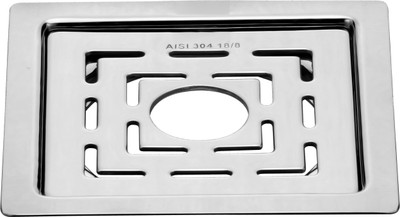 Cliquin Floor Stainless Steel Push Down Strainer(12.7 cm Set of 1)