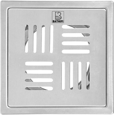 BATHIFI Floor Stainless Steel Push Down Strainer(12 cm Set of 1)