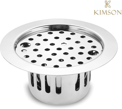 KIMSON Floor Stainless Steel Push Down Strainer(14 cm Set of 1)