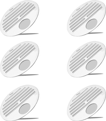 RUHE Floor Stainless Steel Push Down Strainer(10.4 cm Set of 6)