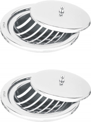 Lipka Floor Stainless Steel Push Down Strainer(12.7 cm Set of 2)