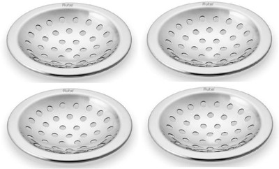 RUHE Floor Stainless Steel Push Down Strainer(10 cm Set of 4)