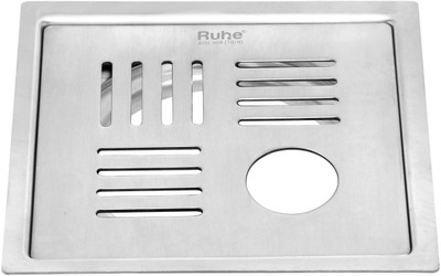 RUHE Floor Stainless Steel Push Down Strainer(12.7 cm Set of 1)