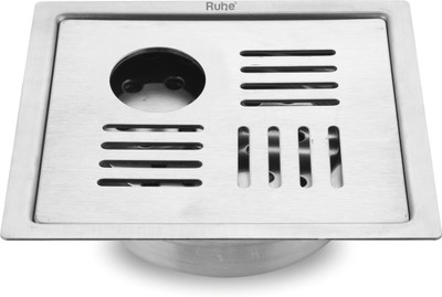 RUHE Floor Stainless Steel Push Down Strainer(12.5 cm Set of 1)