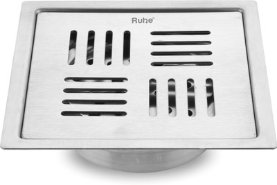 RUHE Floor Stainless Steel Push Down Strainer(12.7 cm Set of 1)