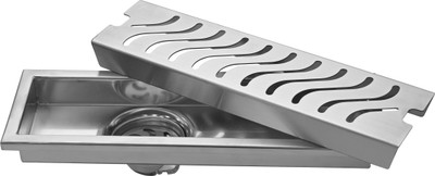 Fossa Floor Stainless Steel Push Down Strainer(30 cm Set of 1)