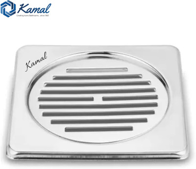 KAMAL Floor Stainless Steel Push Down Strainer(10.7 cm Set of 1)