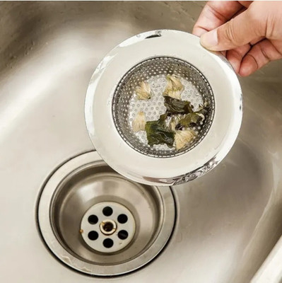 Kitchwish Kitchen Sink Stainless Steel Push Down Strainer(11 cm Set of 1)