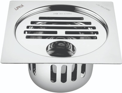 Lipka Floor Stainless Steel Push Down Strainer(14 cm Set of 1)