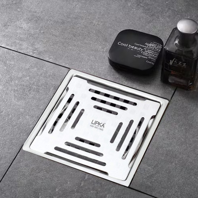 Lipka Floor Stainless Steel Push Down Strainer(15.24 cm Set of 1)