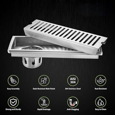 SMT Floor, Bathroom Sink Stainless Steel Push Down Strainer(60.5 cm Set of 1)