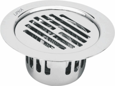 Lipka Floor Stainless Steel Push Down Strainer(14 cm Set of 1)