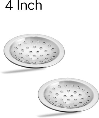 UNIKITCH Floor Stainless Steel Push Down Strainer(10.16 cm Set of 2)