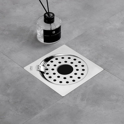 Lipka Floor Stainless Steel Push Down Strainer(12.7 cm Set of 1)