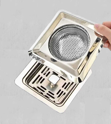 CHOPEX Kitchen Sink Stainless Steel Push Down Strainer(11.5 cm Set of 1)