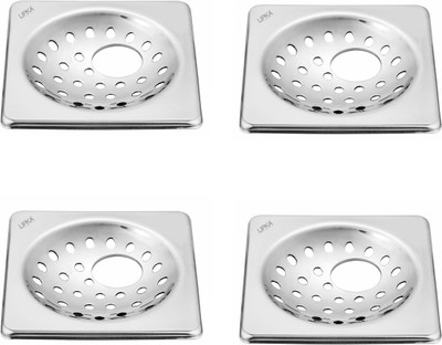Lipka Floor Stainless Steel Push Down Strainer(12.7 cm Set of 4)
