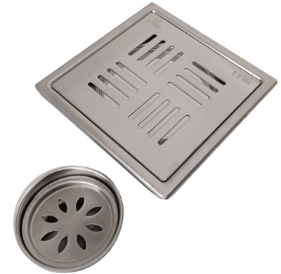 AVOQ Floor Stainless Steel Push Down Strainer(12.5 cm Set of 1)