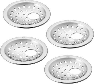 RUHE Floor Stainless Steel Push Down Strainer(10.4 cm Set of 4)