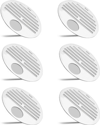 RUHE Floor Stainless Steel Push Down Strainer(12.7 cm Set of 6)