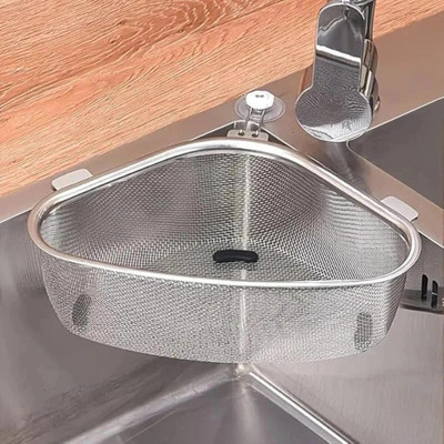 Hudioo Kitchen Sink Stainless Steel Push Down Strainer(15 cm Set of 1)