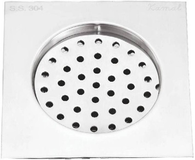KAMAL Floor Stainless Steel Push Down Strainer(10 cm Set of 1)