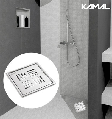 KAMAL Floor Stainless Steel Push Down Strainer(15 cm Set of 1)