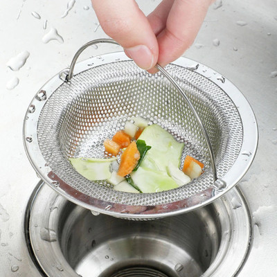 KitchenFest Basin Stainless Steel Push Down Strainer(11 cm Set of 1)